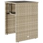 Set da Bistrò 3 pz con Cuscini Grigio Chiaro in Polyrattan
