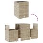 Set da Bistrò 3 pz con Cuscini Grigio Chiaro in Polyrattan