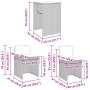 Set da Bistrò 3 pz con Cuscini Grigio Chiaro in Polyrattan