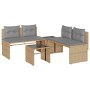 Set Divano da Giardino 4 pz con Cuscini Beige in Polyrattan