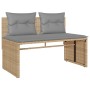 Set Divano da Giardino 4 pz con Cuscini Beige in Polyrattan