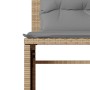 Set Divano da Giardino 4 pz con Cuscini Beige in Polyrattan