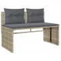 Set Divano da Giardino 4pz con Cuscini Grigio Chiaro Polyrattan