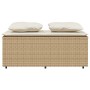 Set da Pranzo da Giardino 3 pz con Cuscini Beige in Polyrattan