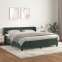 Giroletto a Molle con Materasso Verde Scuro 160x200 cm Velluto