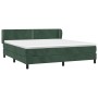 Giroletto a Molle con Materasso Verde Scuro 160x200 cm Velluto