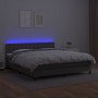 Giroletto Molle con Materasso e LED Grigio 160x200cm Similpelle