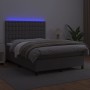 Giroletto Molle con Materasso e LED Grigio 140x200cm Similpelle