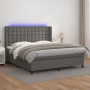 Giroletto Molle con Materasso e LED Grigio 160x200cm Similpelle