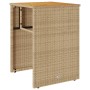 Set da Bistrò 3 pz con Cuscini Beige in Polyrattan