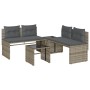 Set Divani da Giardino 4 pz con Cuscini in Polyrattan Grigio