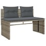 Set Divani da Giardino 4 pz con Cuscini in Polyrattan Grigio