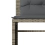 Set Divani da Giardino 4 pz con Cuscini in Polyrattan Grigio