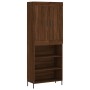 Credenza Rovere Marrone 69,5x34x180 cm in Legno Multistrato