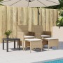 Divano Giardino 2 Posti con Tavolo e Sgabelli Beige Polyrattan