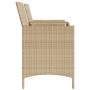 Divano Giardino 2 Posti con Tavolo e Sgabelli Beige Polyrattan