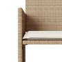 Divano Giardino 2 Posti con Tavolo e Sgabelli Beige Polyrattan