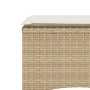 Divano Giardino 2 Posti con Tavolo e Sgabelli Beige Polyrattan