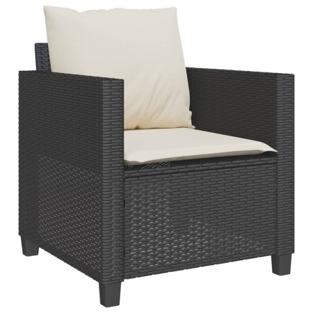 Set da Bistrò 3 pz con Cuscini Nero in Polyrattan