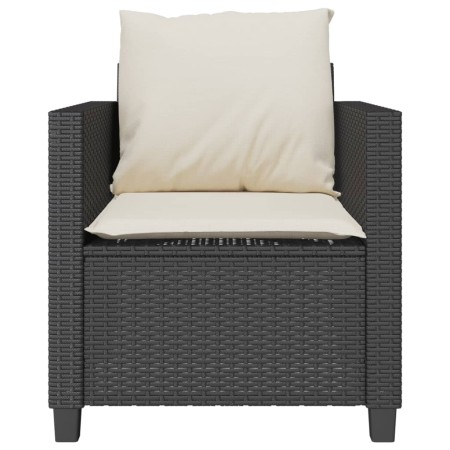 Set da Bistrò 3 pz con Cuscini Nero in Polyrattan