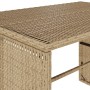 Set da Pranzo da Giardino 3 pz con Cuscini Beige in Polyrattan