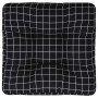 Cuscino per Pallet Motivo a Quadri Nero 50x50x12 cm in Tessuto