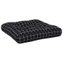 Cuscino per Pallet Motivo a Quadri Nero 50x50x12 cm in Tessuto