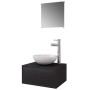 Set Mobili da Bagno 4 pz con Lavabo e Rubinetto Nero