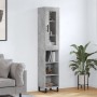 Credenza Grigio Cemento 34,5x34x180 cm in Legno Multistrato