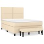 Giroletto a Molle con Materasso Crema 140x19 cm in Tessuto