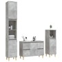 Set Mobili da Bagno 3 pz Grigio Cemento in Legno Multistrato