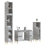 Set Mobili da Bagno 3 pz Grigio Cemento in Legno Multistrato