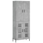 Credenza Grigio Cemento 69,5x34x180 cm in Legno Multistrato