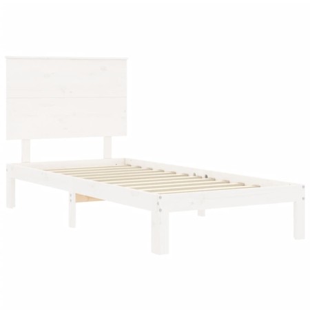 Giroletto con Testiera Bianco Small Single Legno Massello