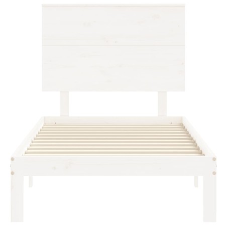 Giroletto con Testiera Bianco Small Single Legno Massello