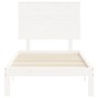 Giroletto con Testiera Bianco Small Single Legno Massello