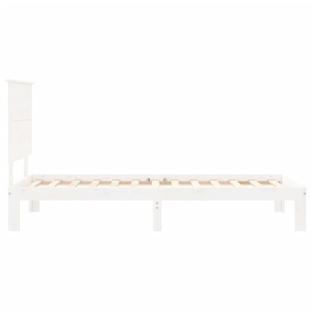 Giroletto con Testiera Bianco Small Single Legno Massello