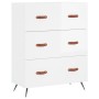 Credenza Bianco Lucido 69,5x34x180 cm in Legno Multistrato