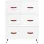 Credenza Bianco Lucido 69,5x34x180 cm in Legno Multistrato