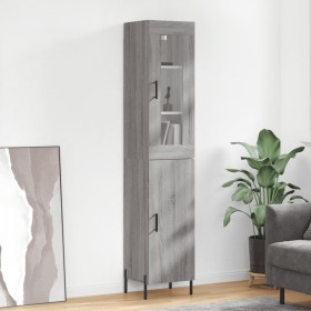 Credenza Grigio Sonoma 34,5x34x180 cm in Legno Multistrato