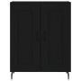 Credenza Nera 69,5x34x180 cm in Legno Multistrato