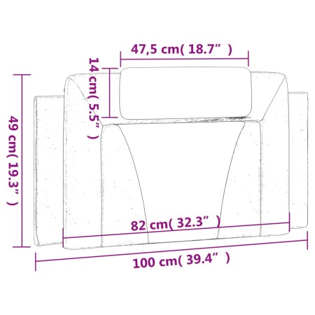 Cuscino Testiera Grigio 100 cm in Similpelle