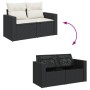 Set Divani da Giardino 9 pz con Cuscini Nero in Polyrattan