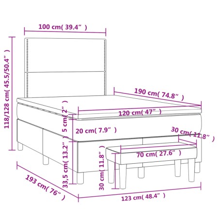 Giroletto a Molle con Materasso Cappuccino 120x190cm Similpelle