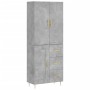 Credenza Grigio Cemento 69,5x34x180 cm in Legno Multistrato