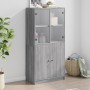 Credenza con Ante Grigio Sonoma 68x37x142 cm Legno Multistrato