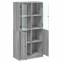 Credenza con Ante Grigio Sonoma 68x37x142 cm Legno Multistrato