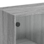 Credenza con Ante Grigio Sonoma 68x37x142 cm Legno Multistrato