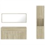 Set Mobili da Bagno 3 pz Rovere Sonoma in Legno Multistrato