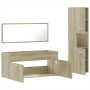 Set Mobili da Bagno 3 pz Rovere Sonoma in Legno Multistrato